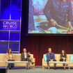 From left, Carnival Cruise Line president Christine Duffy, Holland America Line president Gus Antorcha, Princess Cruises president John Padgett, Seabourn Cruises president Natalya Leahy, Travel Weekly editor-in-chief Arnie Weissmann and Carnival Corp. CEO Josh Weinstein.