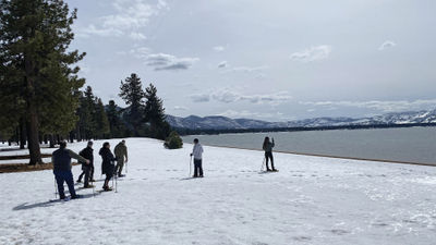 A snowshoe excursion at the Edgewood Tahoe Resort.