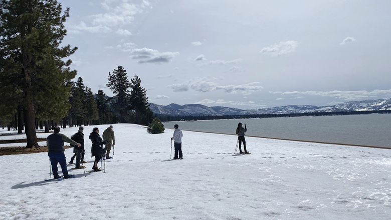A snowshoe excursion at the Edgewood Tahoe Resort.