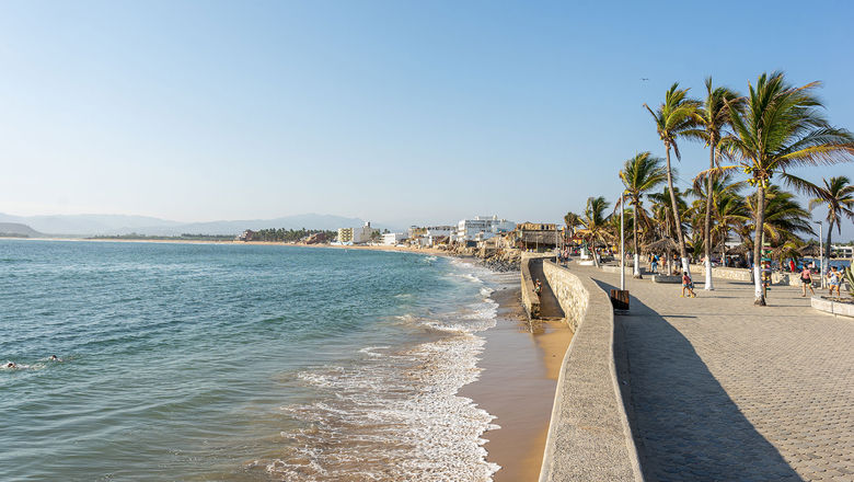 Barra De Navidad Beach in Cihuatlan, Mexico. The Costalegre is one of Meagan Drillinger's Mexican destinations to watch in 2024.