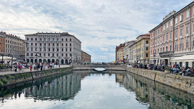 Trieste doesn’t have anything on the scale of the canals of Venice, but it does have a Grand Canal in its city center.